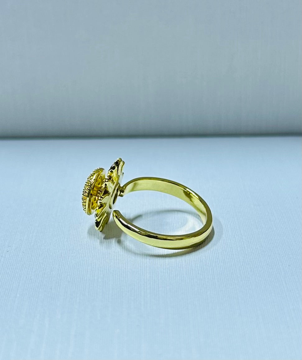 Anillo girasol giratorio regulable