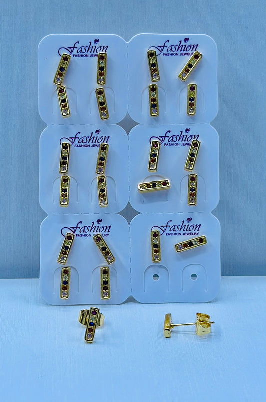 Arete bronce enchapado por 12 pares.