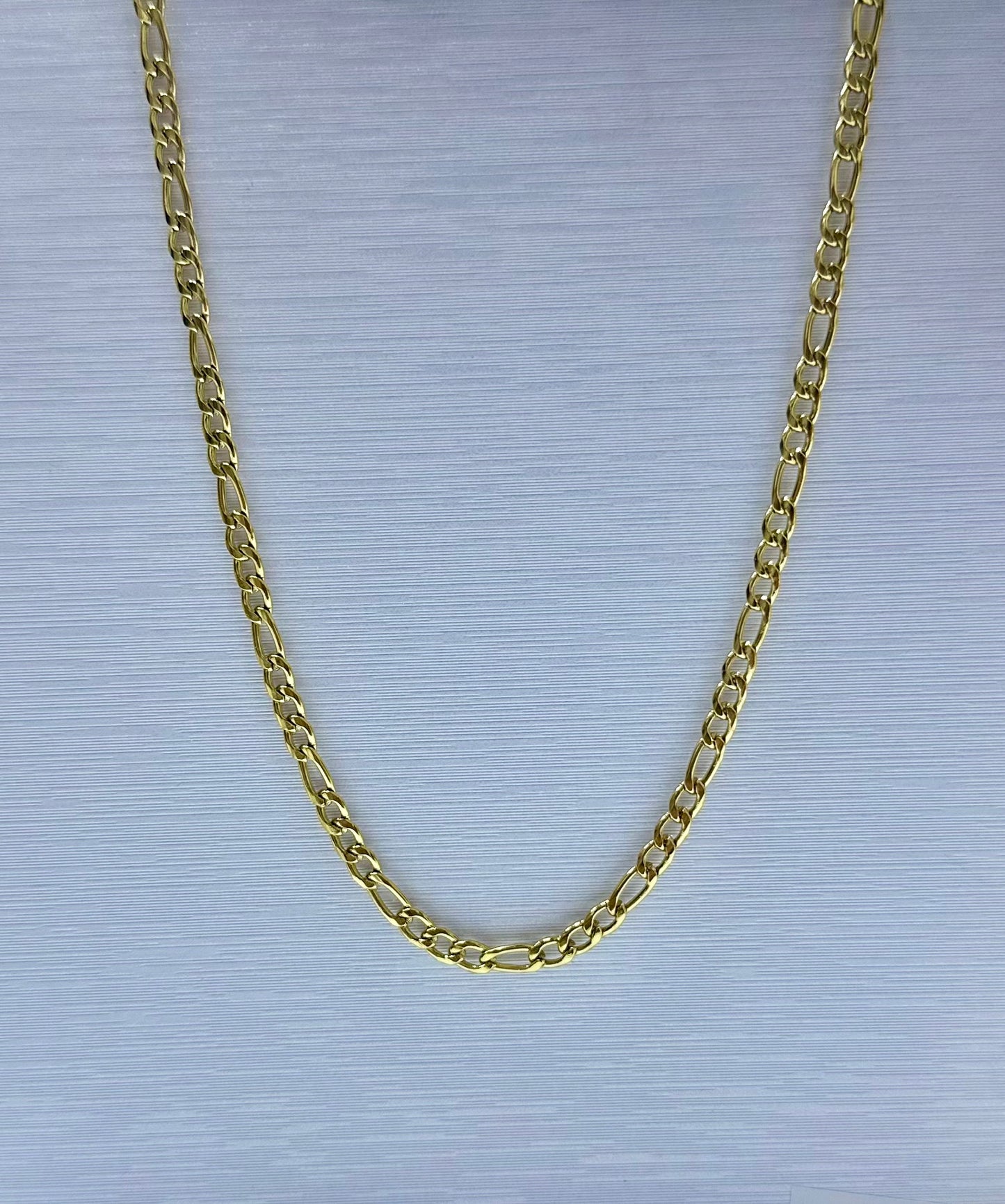 Collar cartier en acero dorado de varón #2 (60cm) por docena.