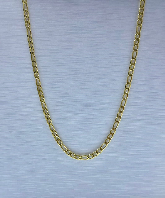 Collar cartier en acero dorado de varón #2 (60cm) por docena.