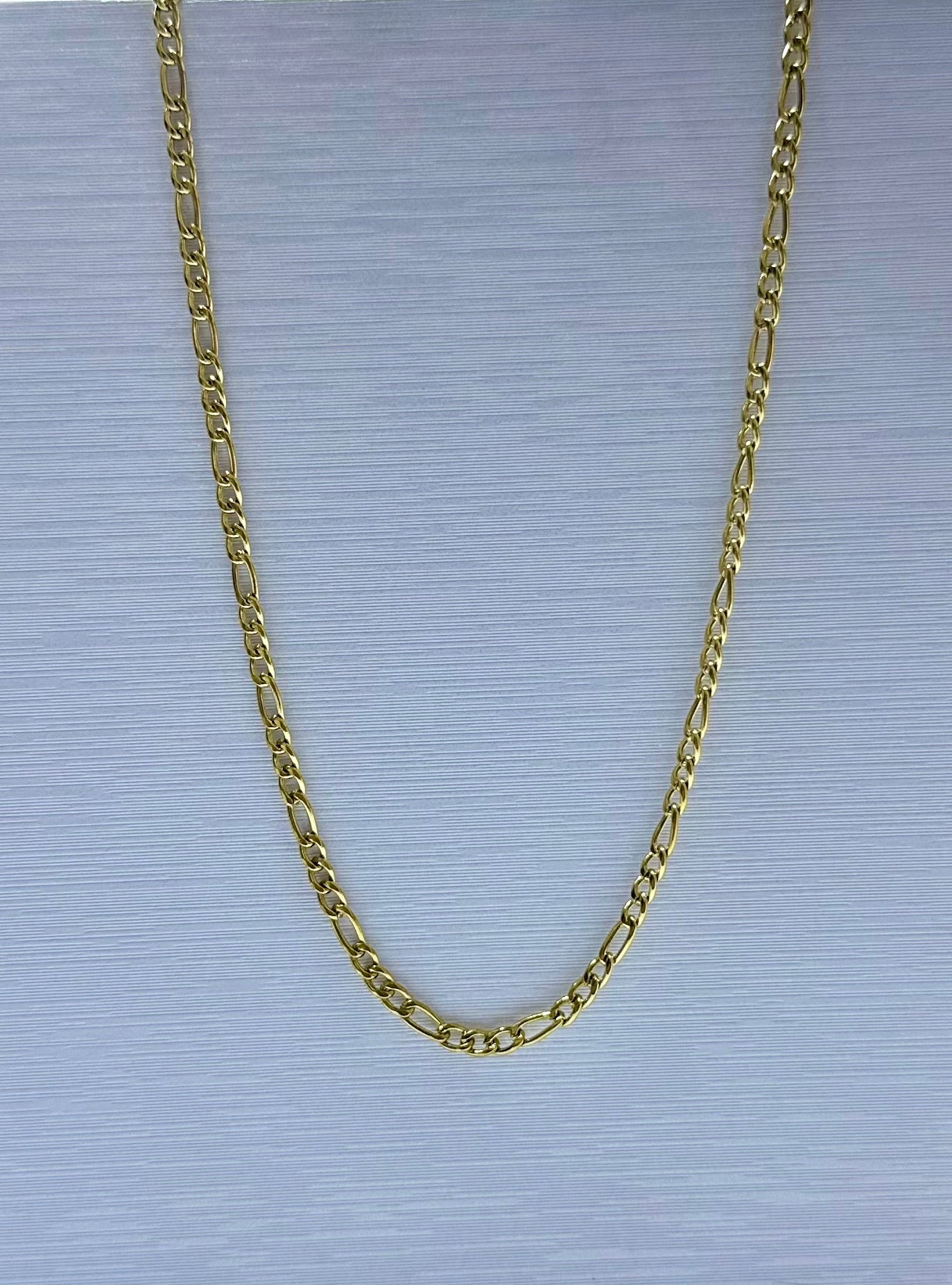 Collar cartier en acero dorado de varón #1 (60cm) por docena.