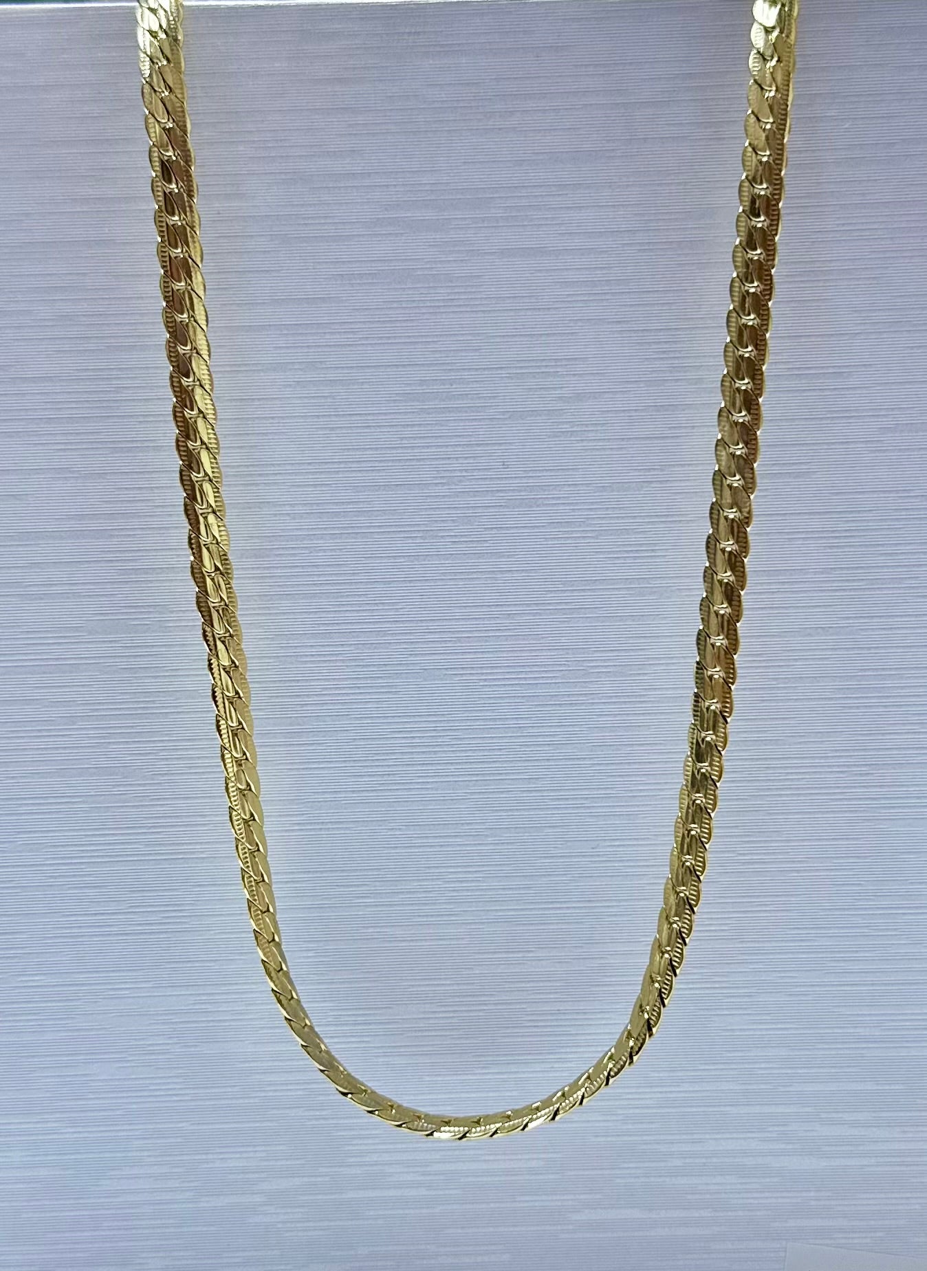 Collar en acero dorado de varón (60cm)