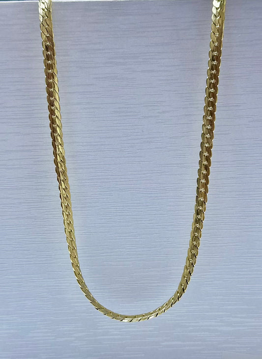 Collar en acero dorado de varón (60cm)