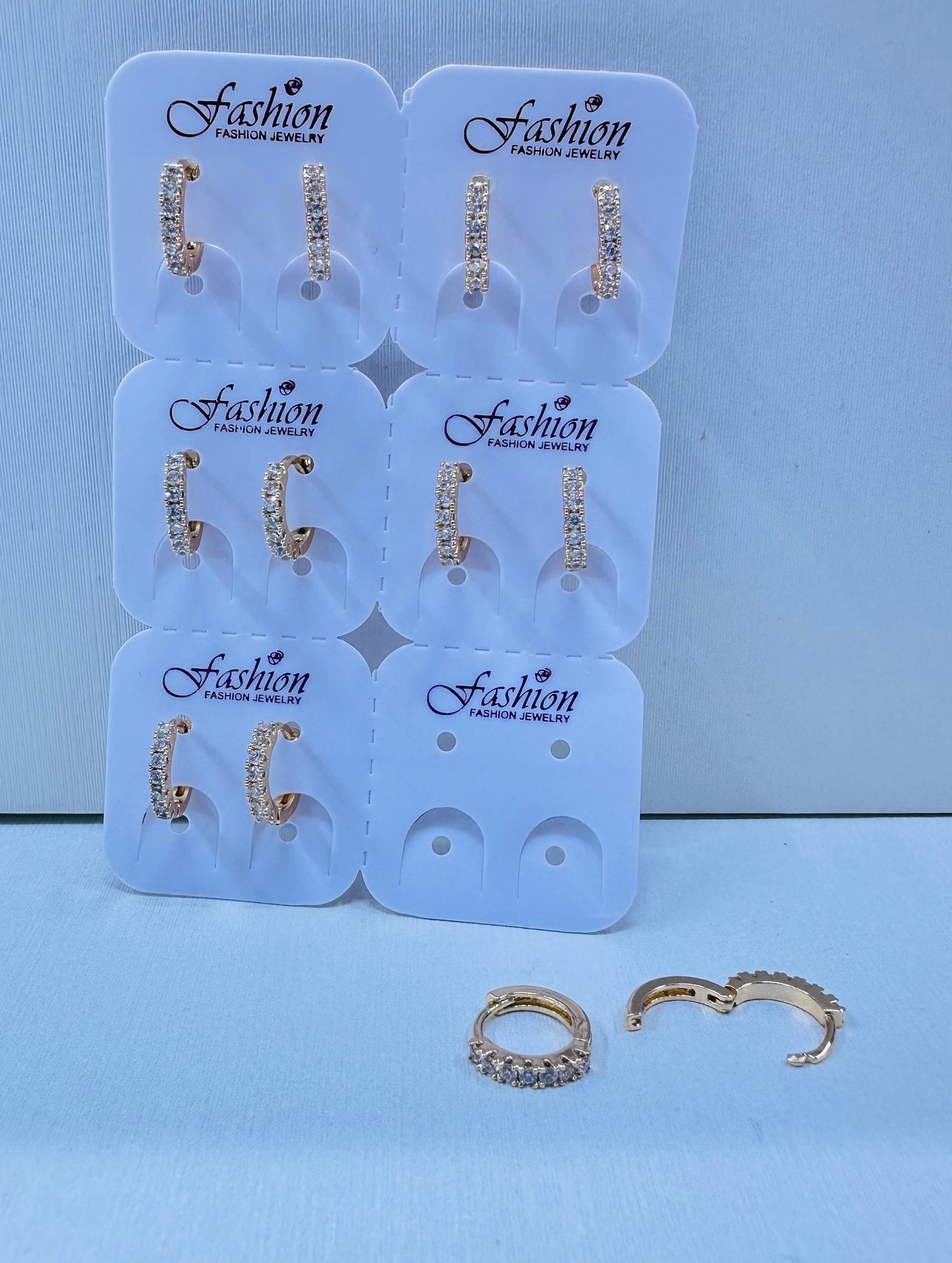 Argolla pequeña color 18k rosa por 6 pares