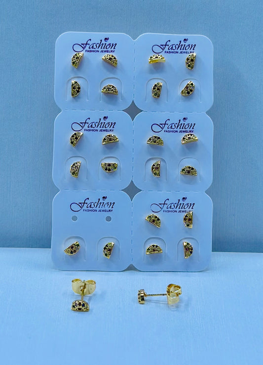 Arete bronce enchapado por 12 pares