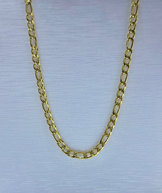 Collar cartier en acero dorado de varón #4 (60cm) por docena.