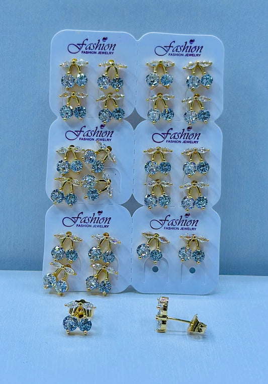 Arete bronce enchapado por 12 pares.