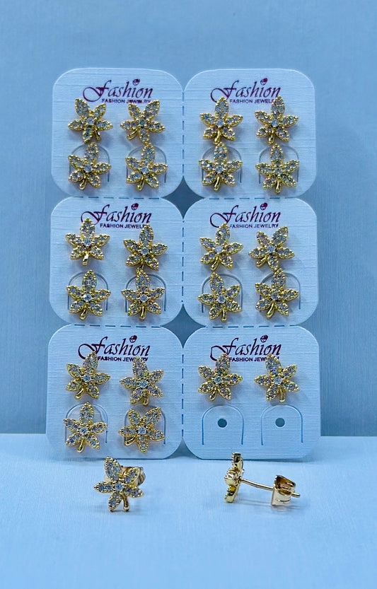 Arete bronce enchapado por 12 pares.