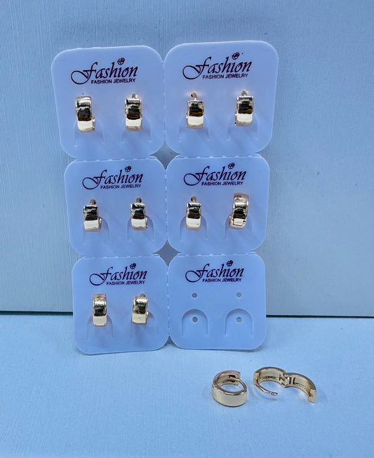 Argolla pequeña color 18k rosa por 6 pares