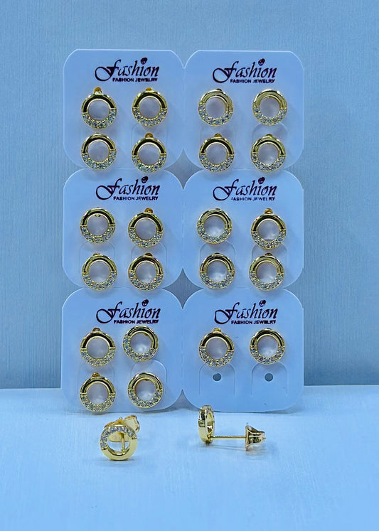 Arete bronce enchapado por 12 pares.