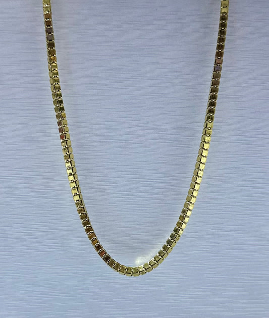 Collar en acero dorado de varón (60cm)