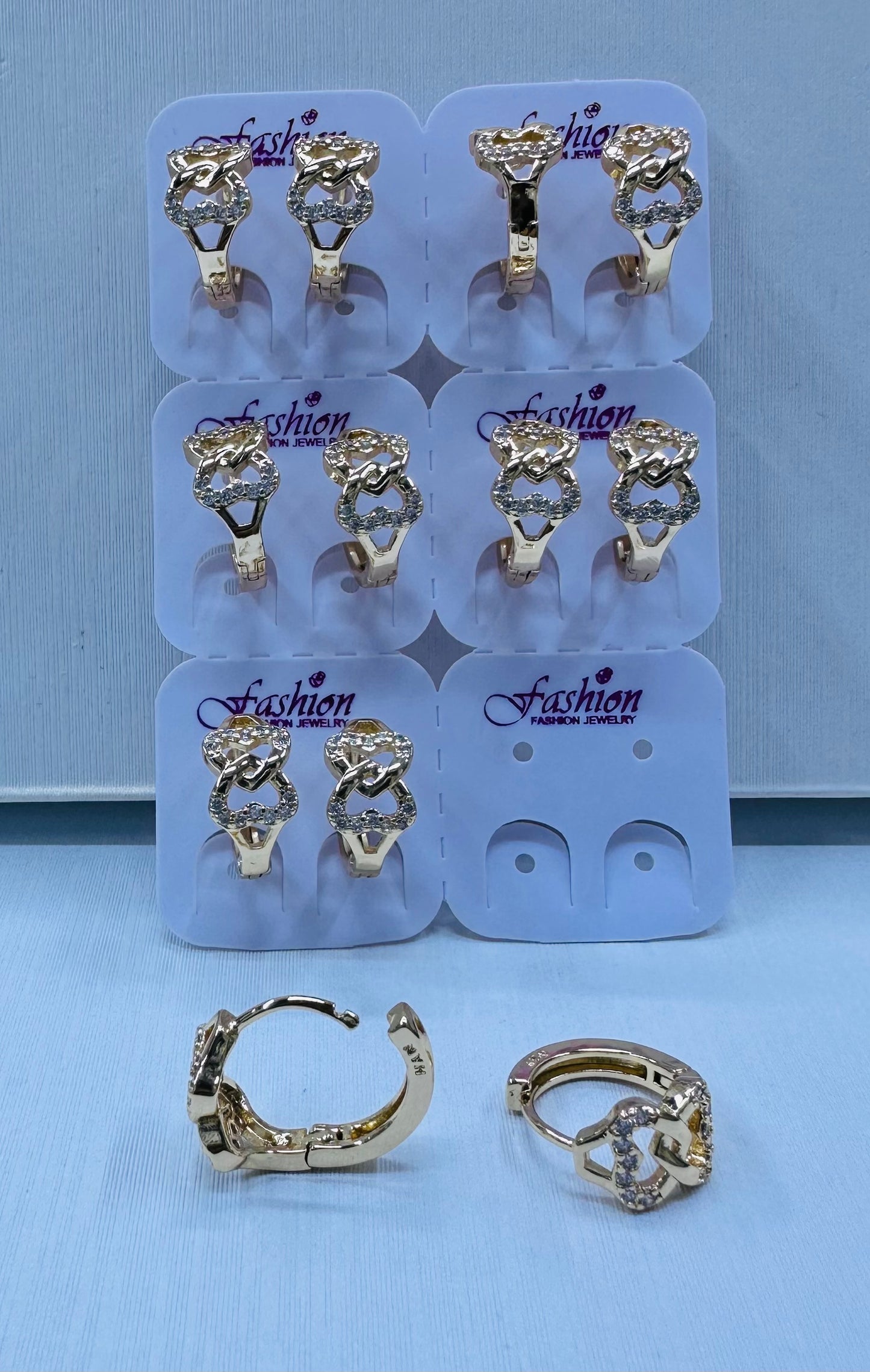 Argolla color 18k rose por 6 pares.