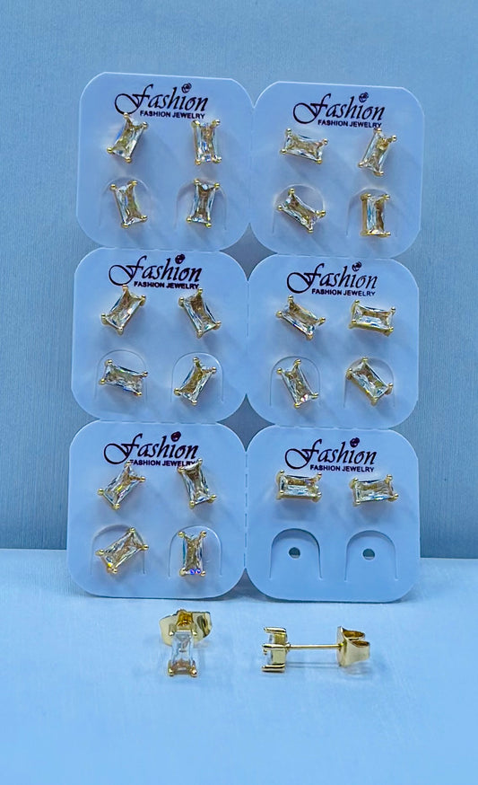 Arete bronce enchapado por 12 pares