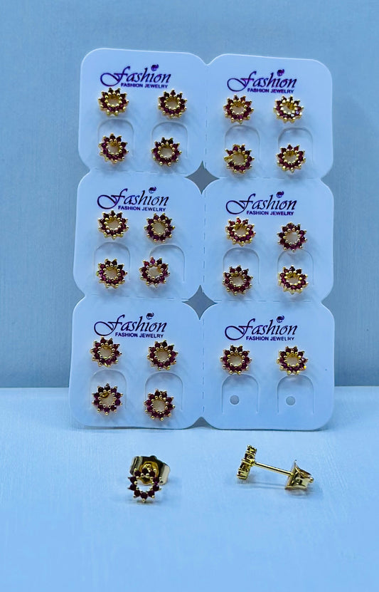 Arete bronce enchapado por 12 pares