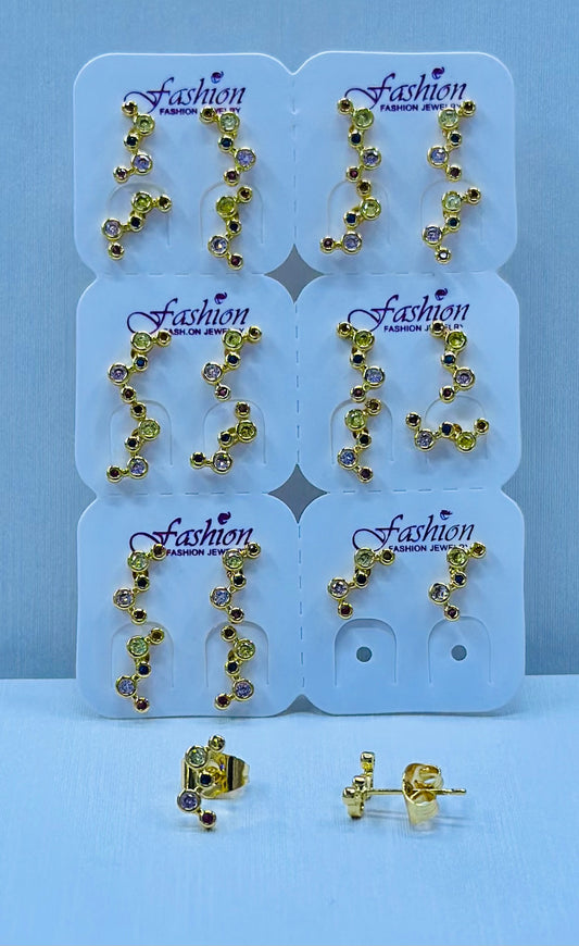 Arete bronce enchapado por 12 pares.