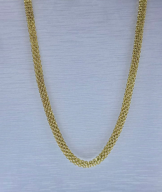 Collar en acero dorado de varón (60cm)