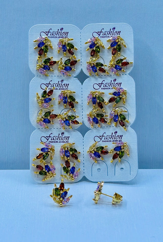 Arete bronce enchapado por 12 pares.