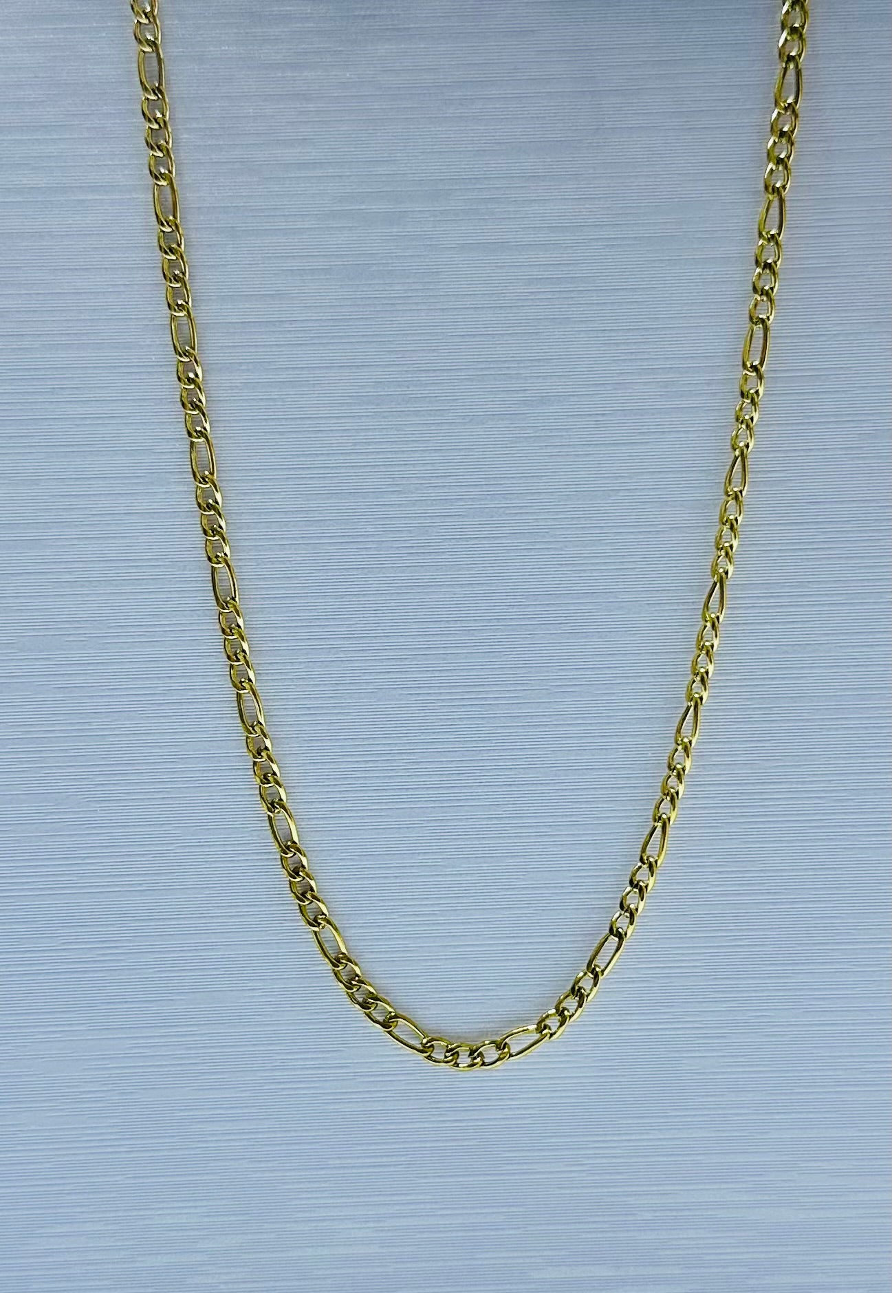 Collar cartier en acero dorado de varón #1 (60cm) por docena.