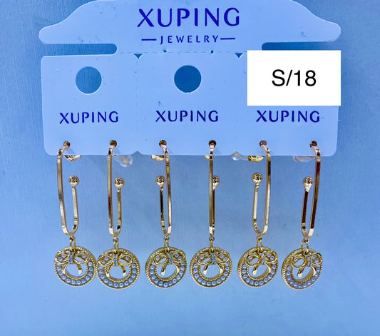 Arete Xuping original color 18k rose por 1 und.