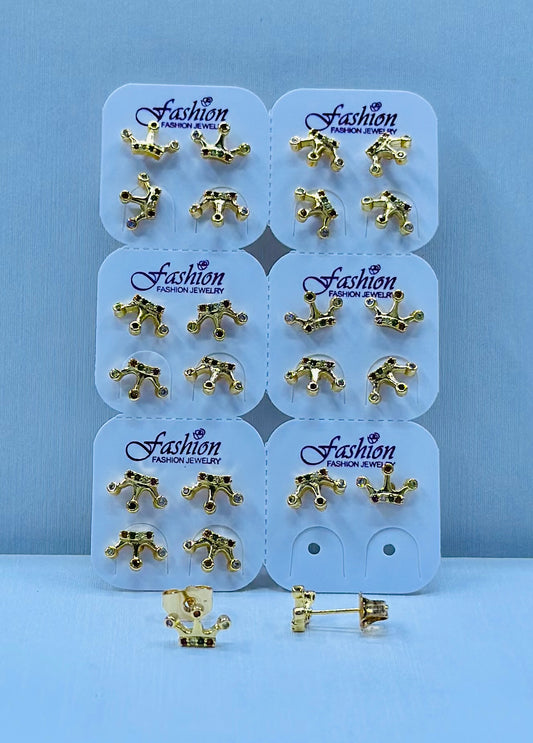 Arete bronce enchapado por 12 pares.
