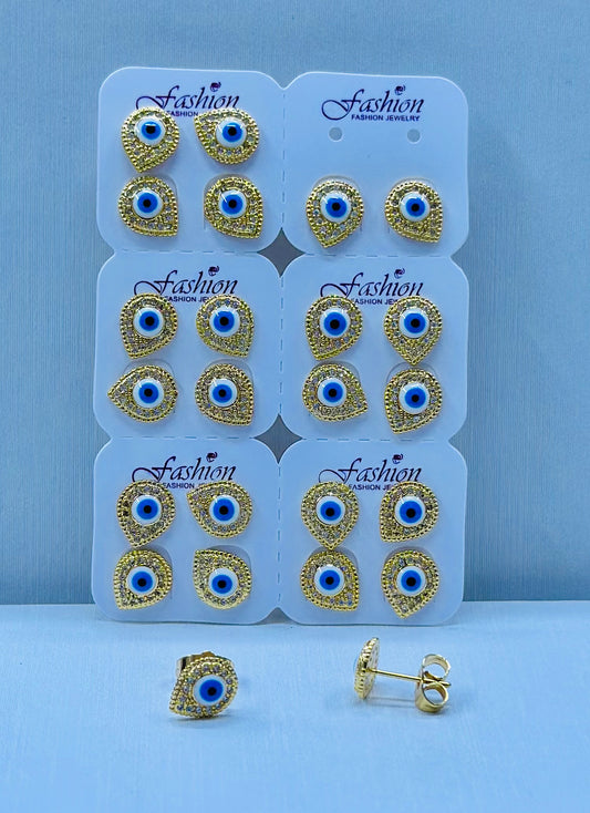 Arete bronce enchapado por 12 pares.