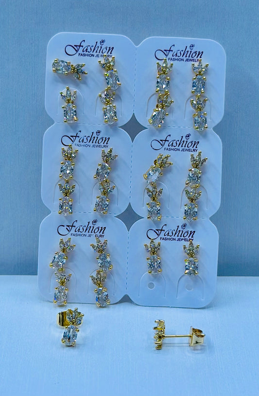 Arete bronce enchapado por 12 pares.