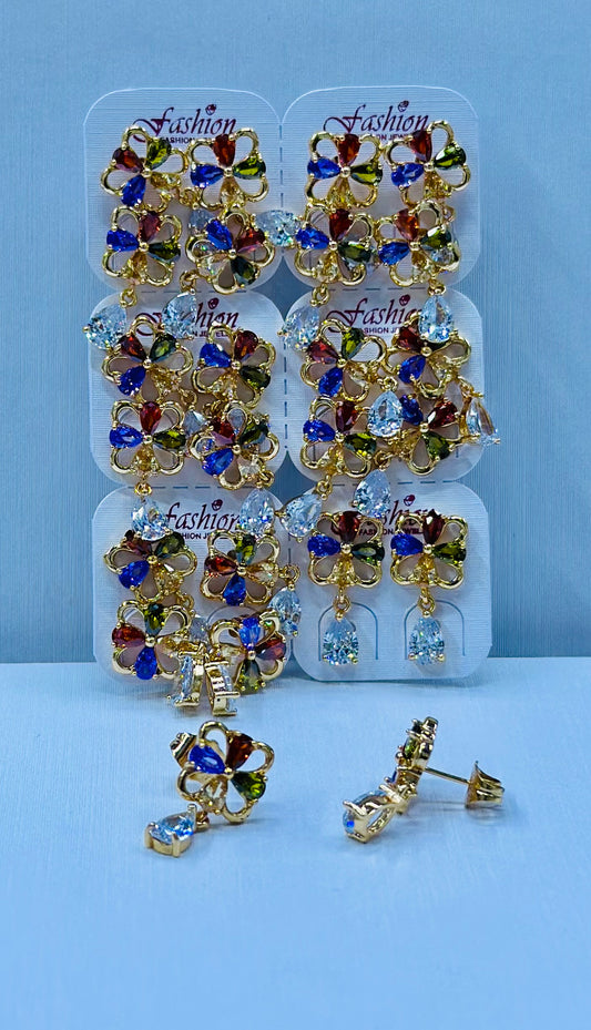Arete bronce enchapado por 12 pares.
