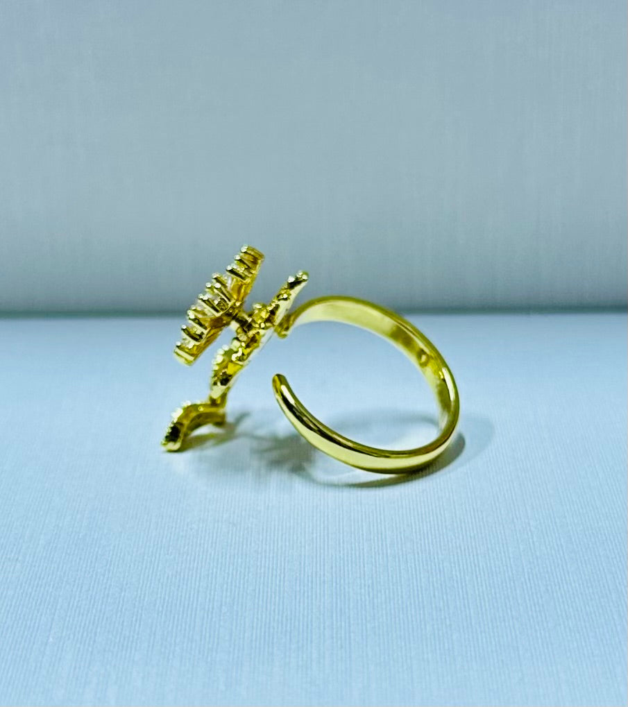Anillo girasol giratorio regulable