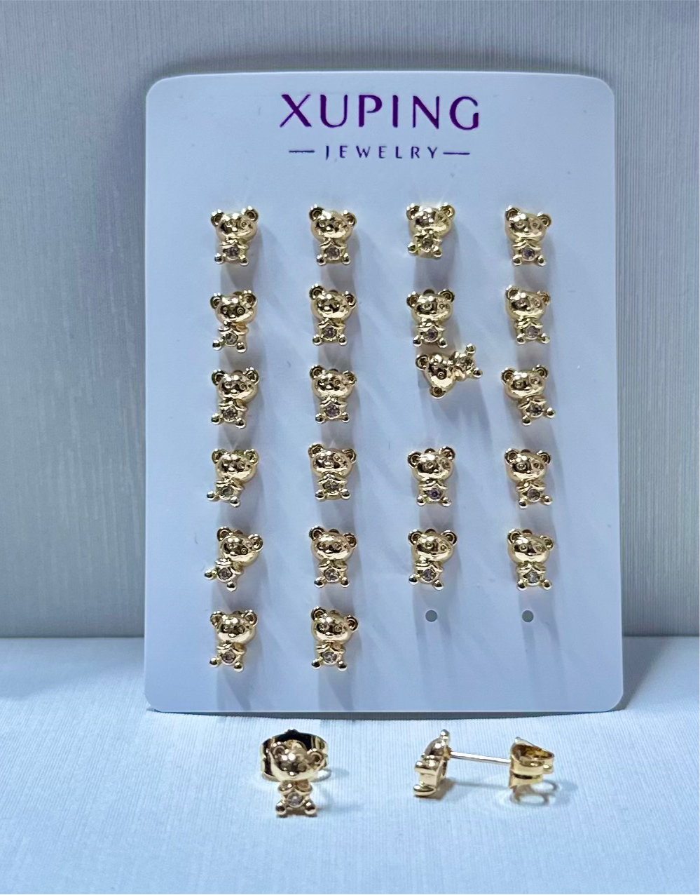 Arete osito en xuping (por 1 par)