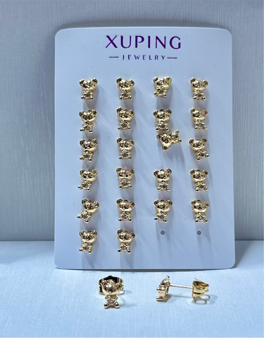 Arete osito en xuping (por 1 par)
