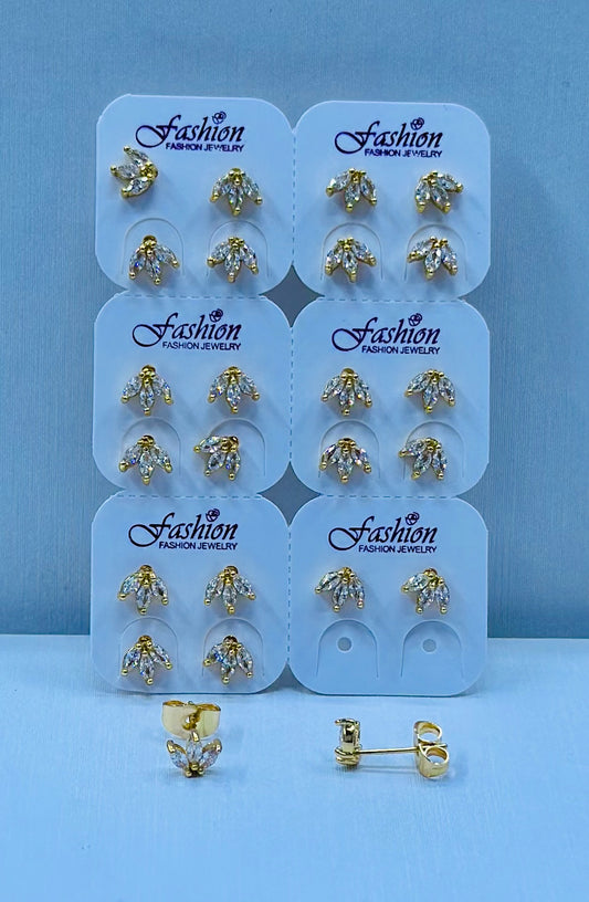 Arete bronce enchapado por 12 pares.