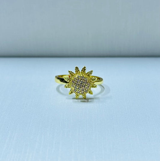 Anillo girasol giratorio regulable