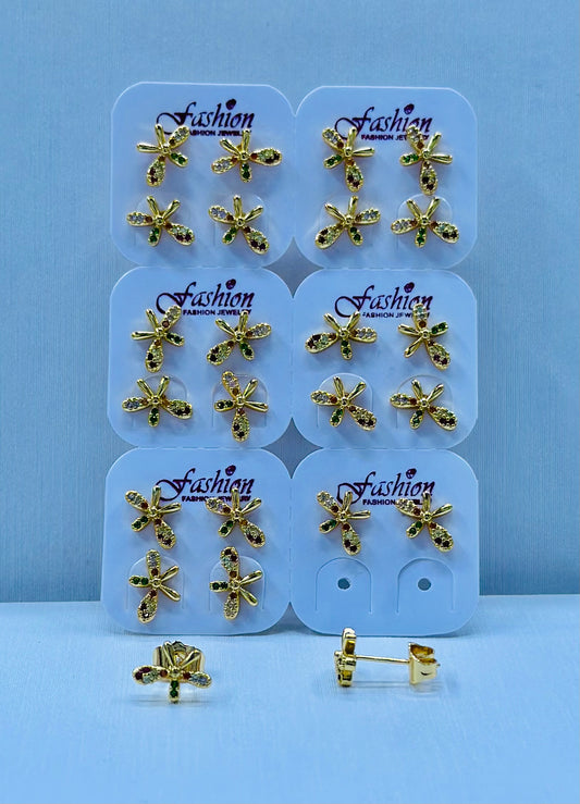 Arete bronce enchapado por 12 pares.