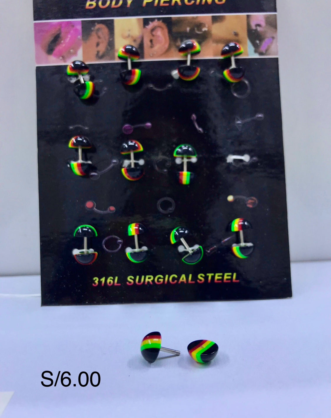 Piercing rasta por blíster de 12 und.