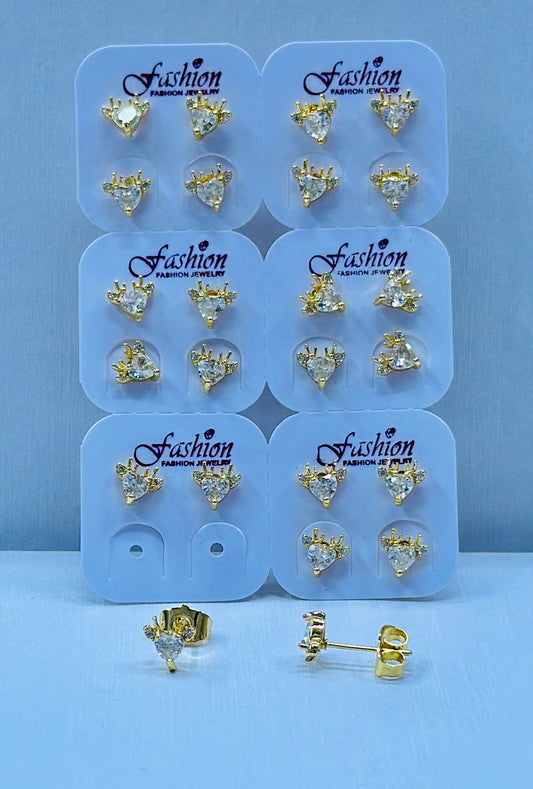 Arete bronce enchapado por 12 pares.