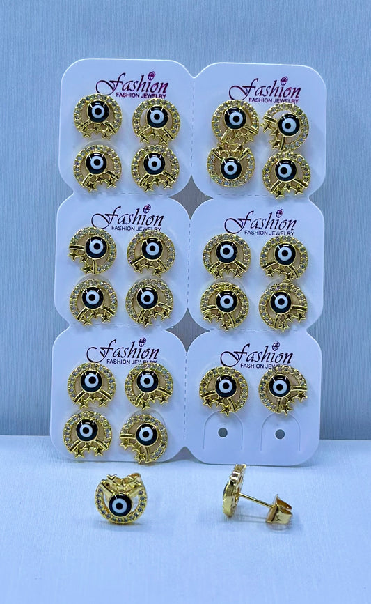Arete bronce enchapado por 12 pares.