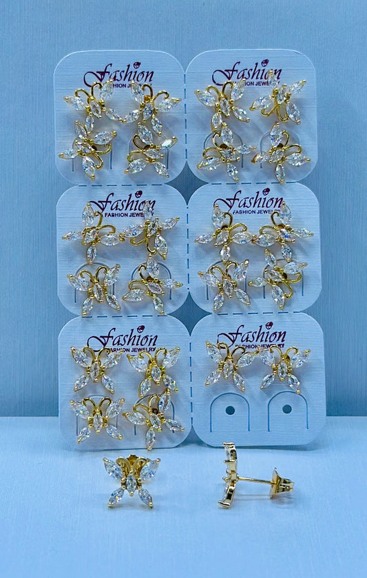 Arete bronce enchapado por 12 pares.