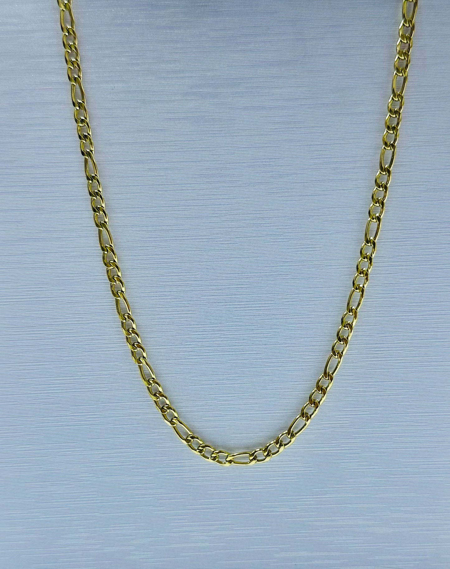 Collar cartier en acero dorado de varón #2 (60cm) por docena.