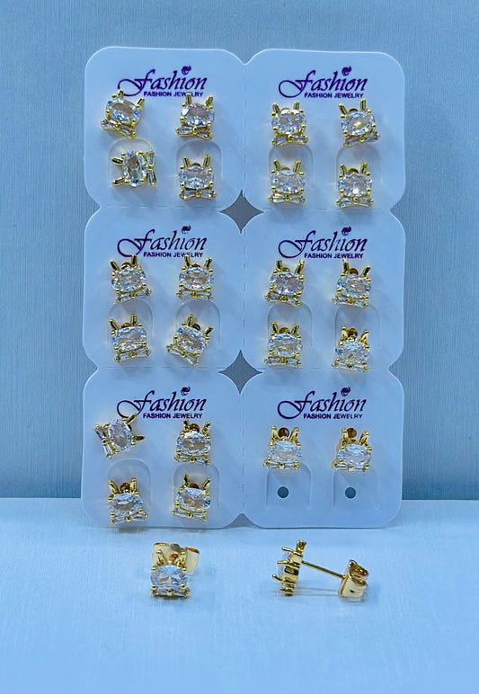 Arete bronce enchapado por 12 pares.