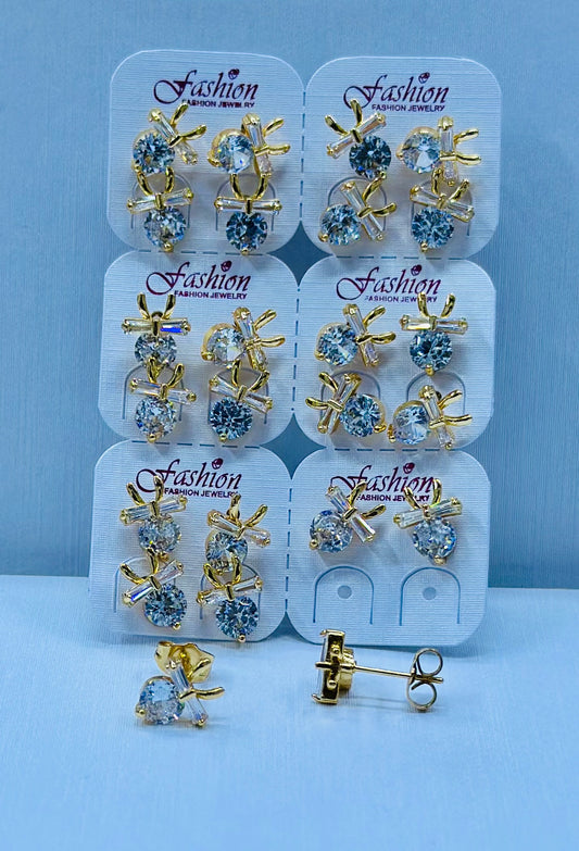 Arete bronce enchapado por 12 pares