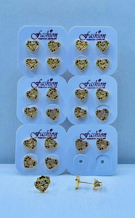 Arete bronce enchapado por 12 pares.