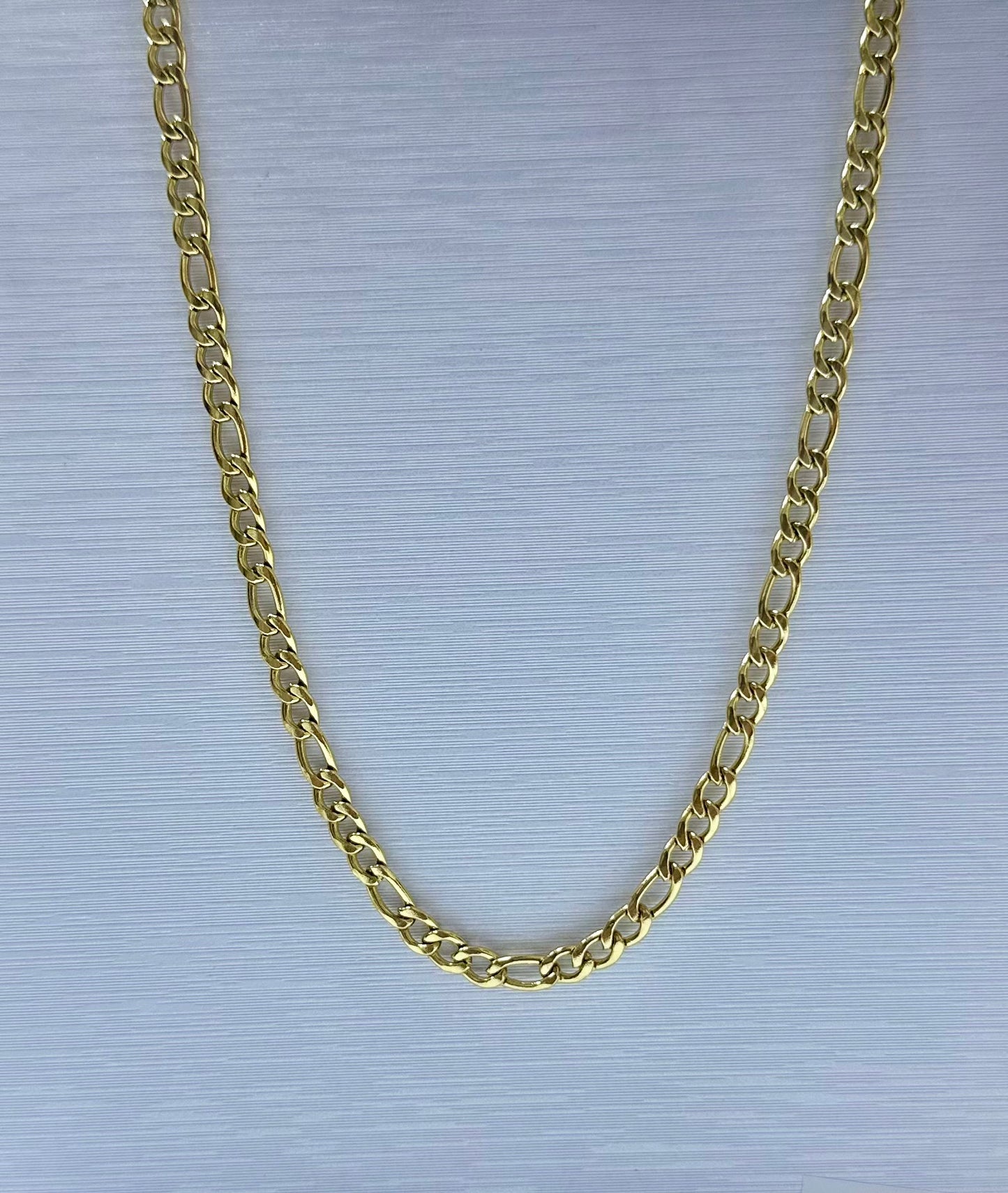 Collar cartier en acero dorado de varón #3 (60cm) por docena.