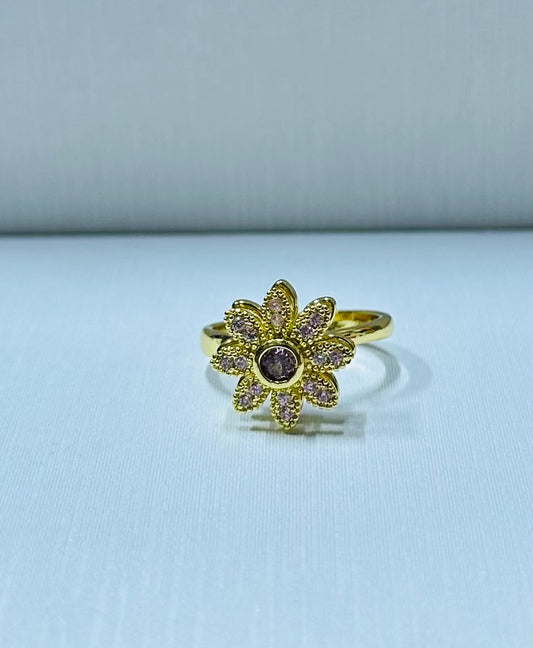 Anillo flor giratorio regulable