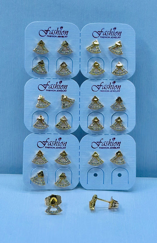 Arete bronce enchapado por 12 pares