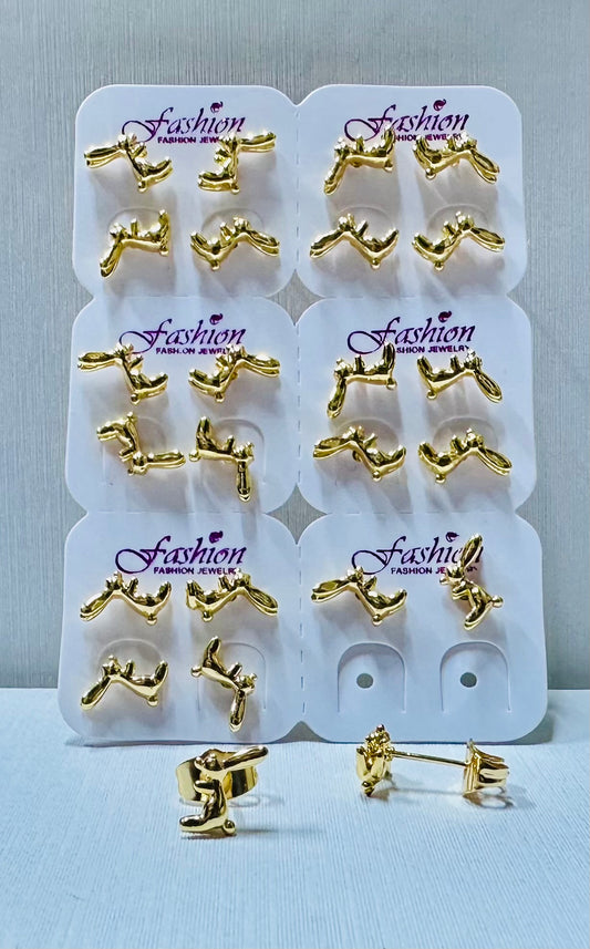 Arete conejo por 12 pares.