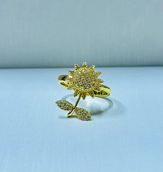 Anillo girasol giratorio regulable