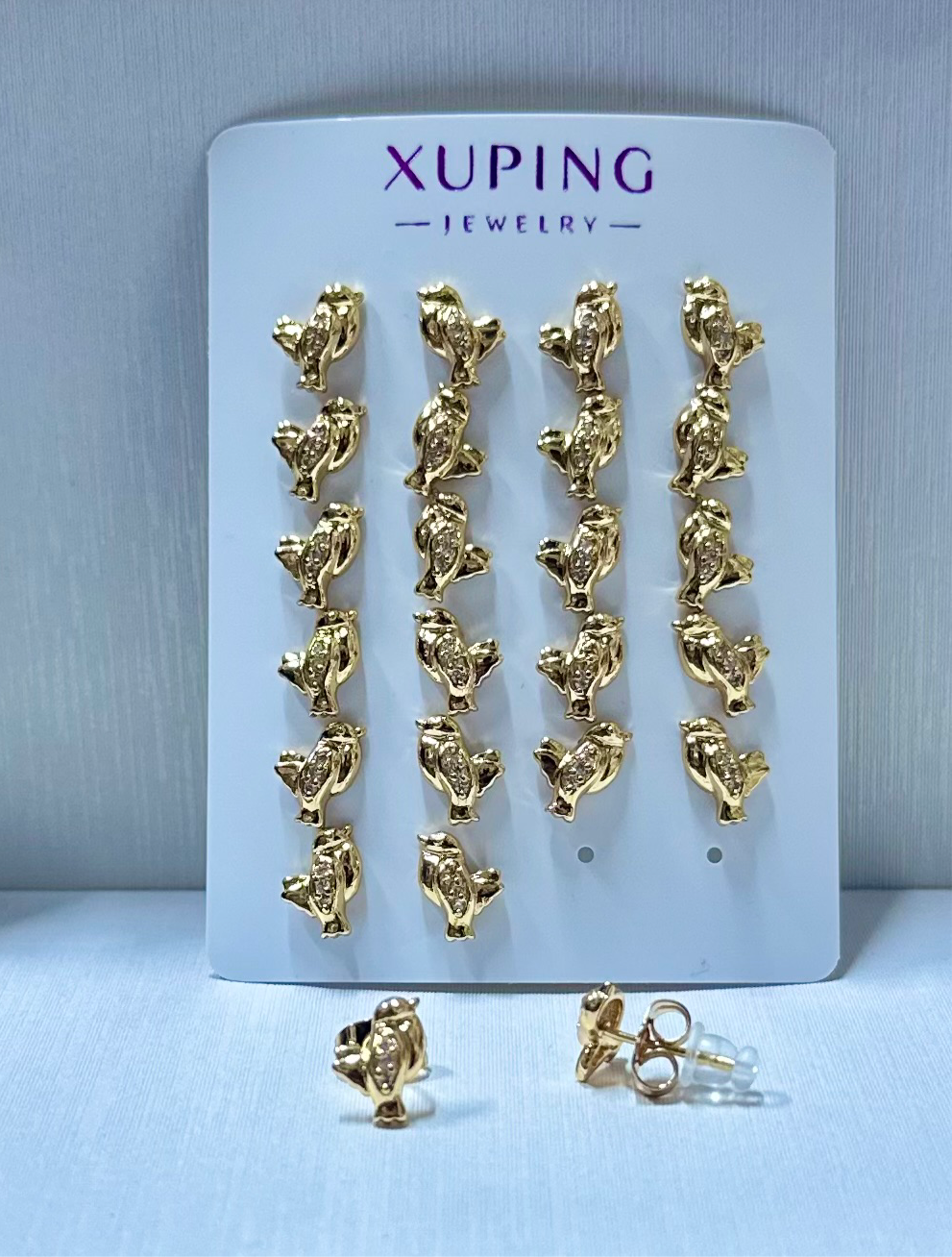 Arete pajarito en xuping (por 1 par)