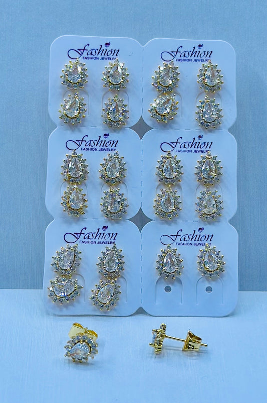 Arete bronce enchapado por 12 pares.