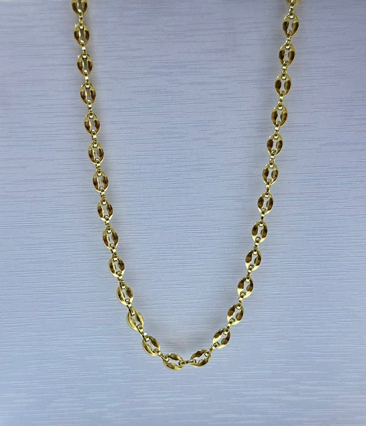 Collar en acero dorado de varón (60cm)