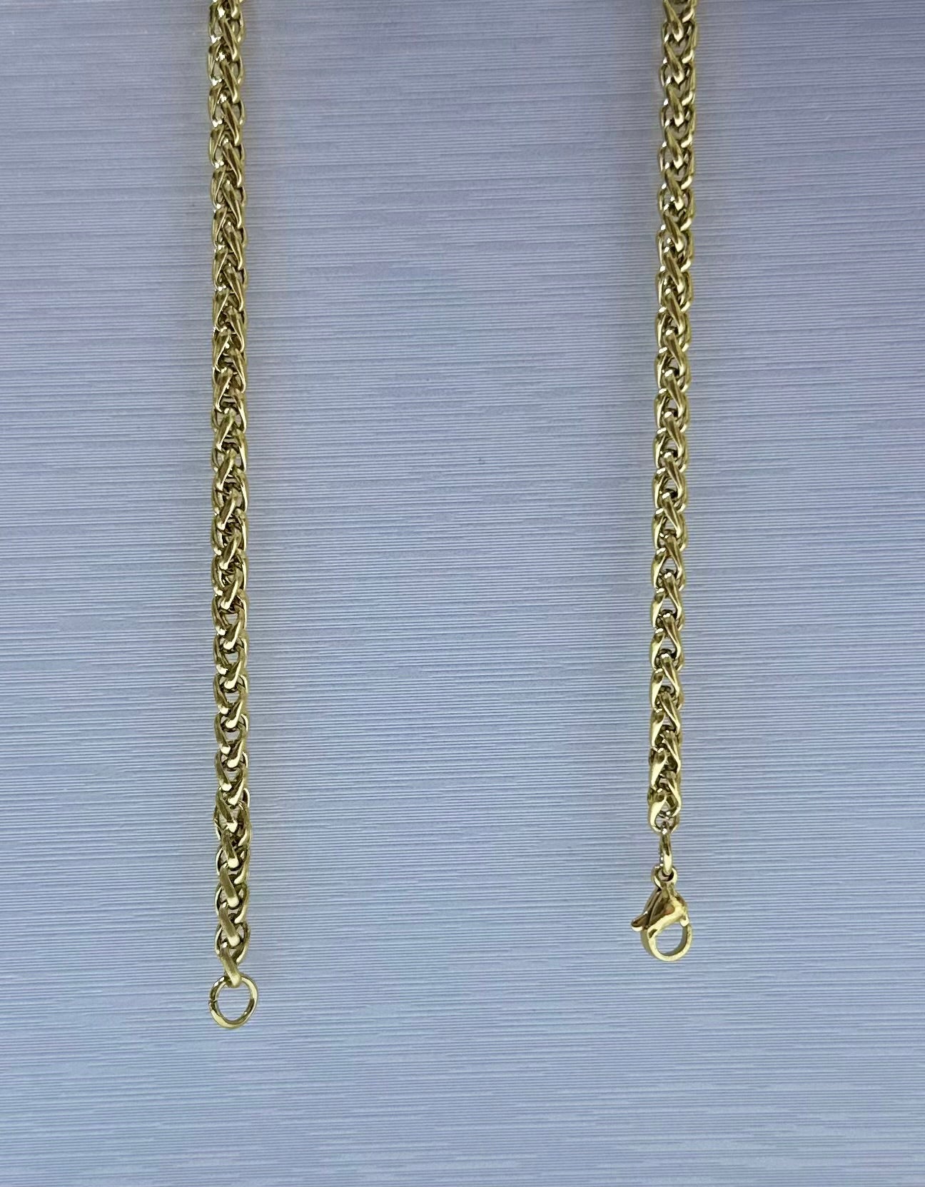 Collar en acero dorado de varón (60cm)